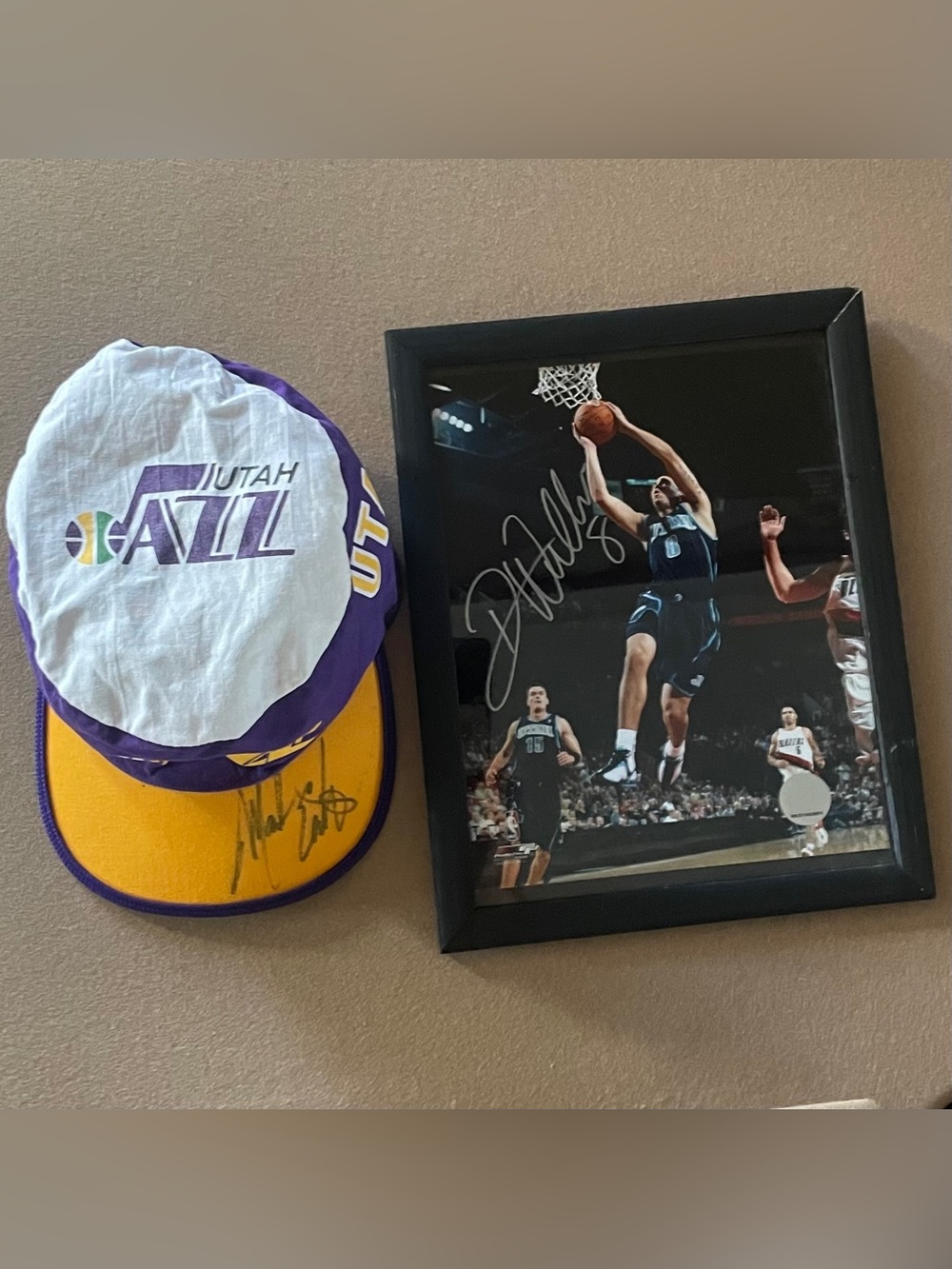 NBA Utah Jazz Autographed Memorobilia Set Signed by Deron Williams & Mark Eaton